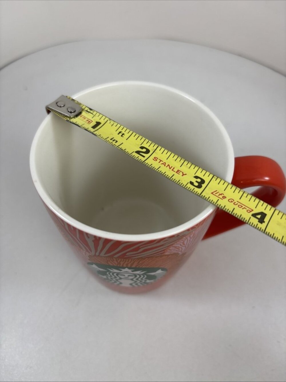 STARBUCKS 2021 Coral Orange Floral Logo Coffee Mug Cup 10 oz - Picture 3 of 4